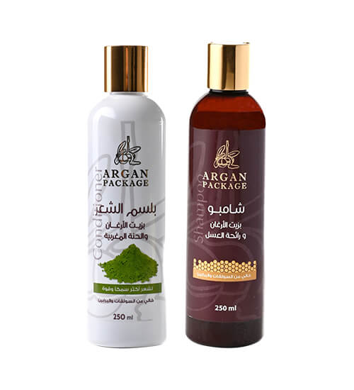 شامبو زيت الأرغان و العسل و بلسم بزيت الأرغان و الحنة المغربية