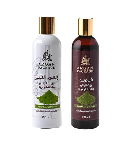 شامبو بزيت الأرغان والحنة 250مل و بلسم بزيت الأرغان والحنة 250مل