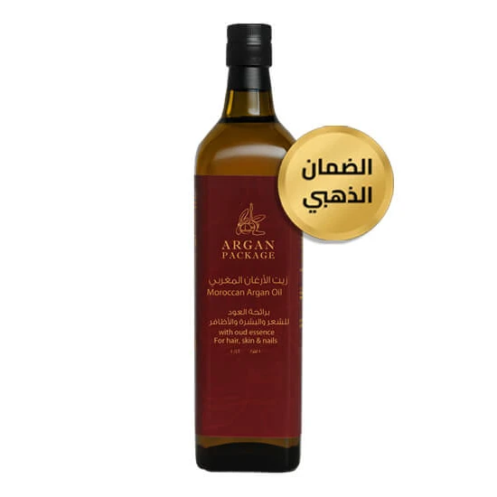 زيت الأركان الملكي بعطر العود الفاخر الحجم العائلي لتر